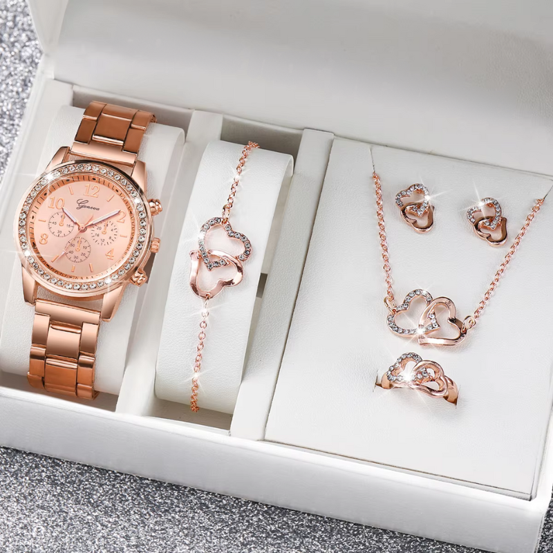 Rose Gold - Set Gioielli e Orologio