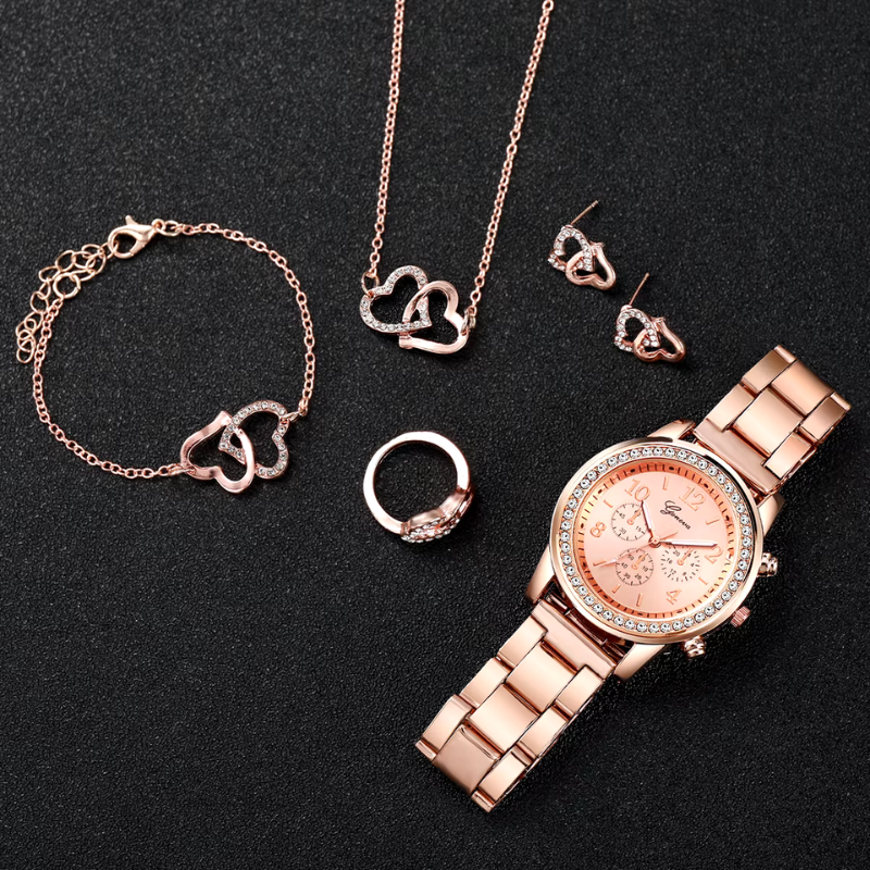 Rose Gold - Set Gioielli e Orologio